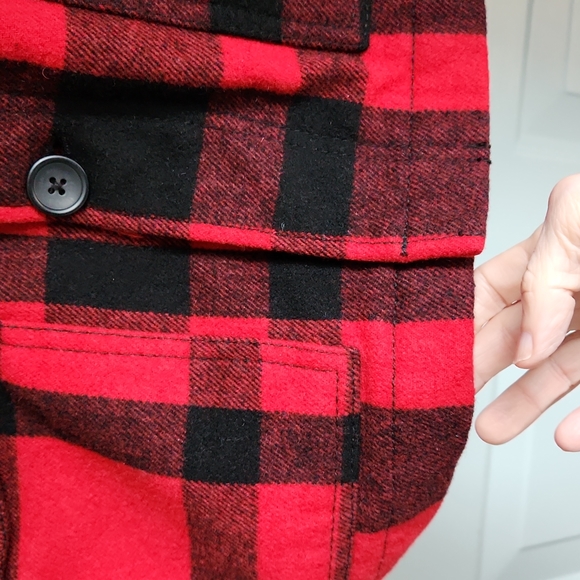 Old Navy, Mens, Large, Red&Black Plaid Jacket, Top Half Thick Fleece - Picture 6 of 13